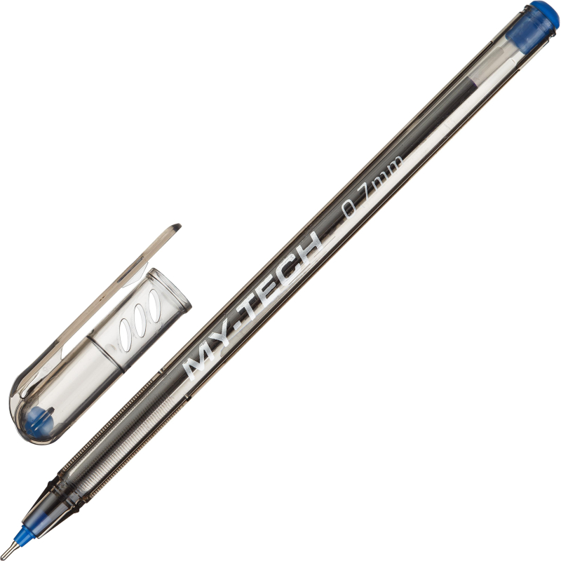 Ручка шариковая My-Tech, СИНЯЯ игольчат након 0,7мм,лин 0,35мм (25шт/уп)