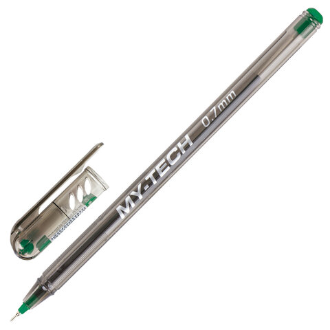 Ручка шариковая масляная PENSAN "My-Tech", ЗЕЛЕНАЯ, игольчатый узел 0,7 мм, линия 0,35 мм