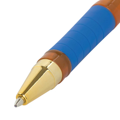Ручка шариковая масляная с грипом BRAUBERG Model-XL ORANGE, СИНЯЯ, узел 0,7 мм, линия 0,35 мм